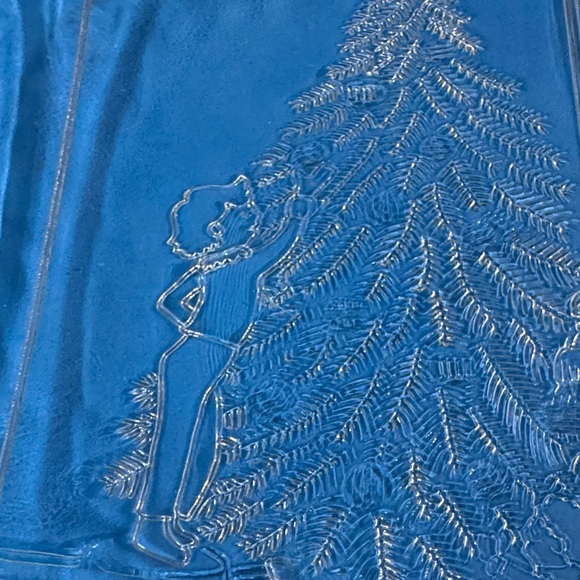 Clear Glass Christmas Plate Vintage Pilgram Glass 13" Christmas Platter. - Picture 3 of 7